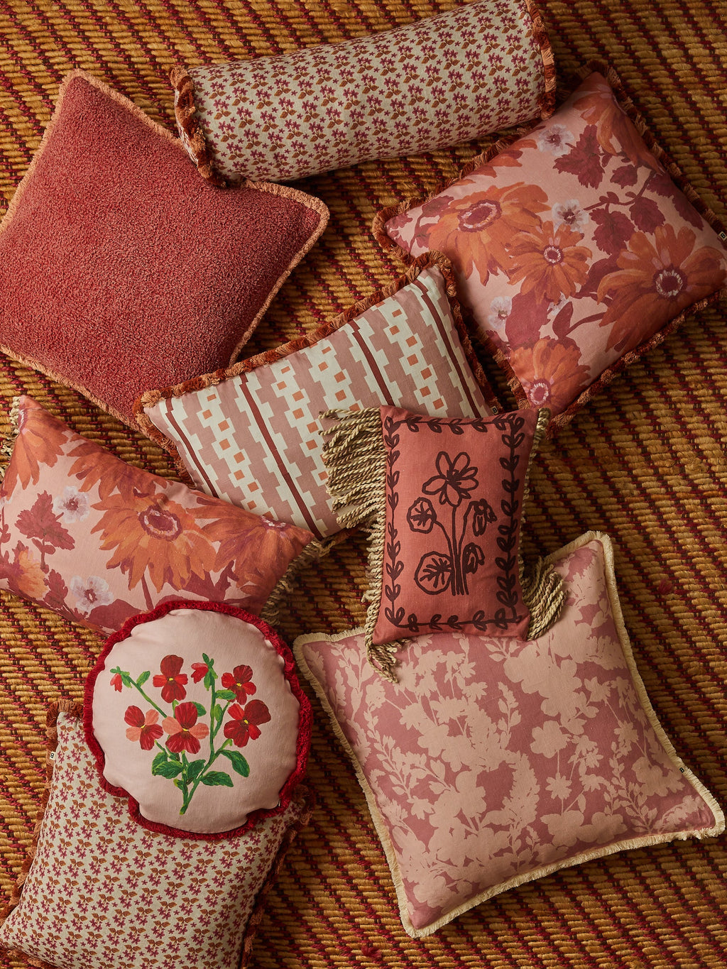BONNIE & NEIL - MARIGOLD LINEN CUSHION 60X40CM - ROSE