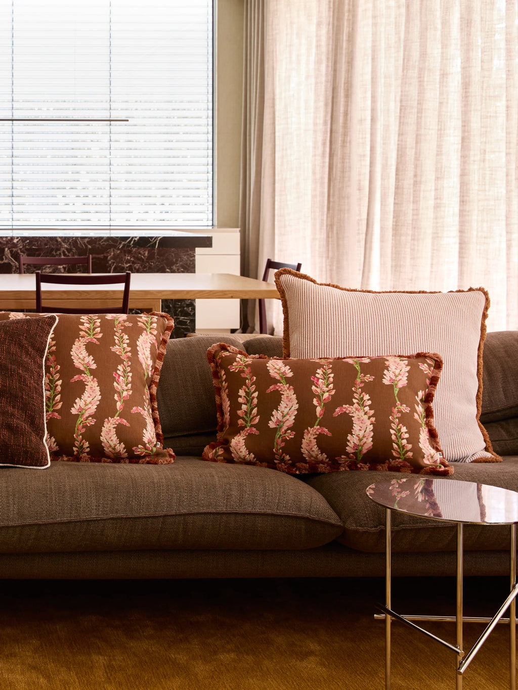 BONNIE & NEIL - PENNY LINEN CUSHION 60X40CM - BROWN