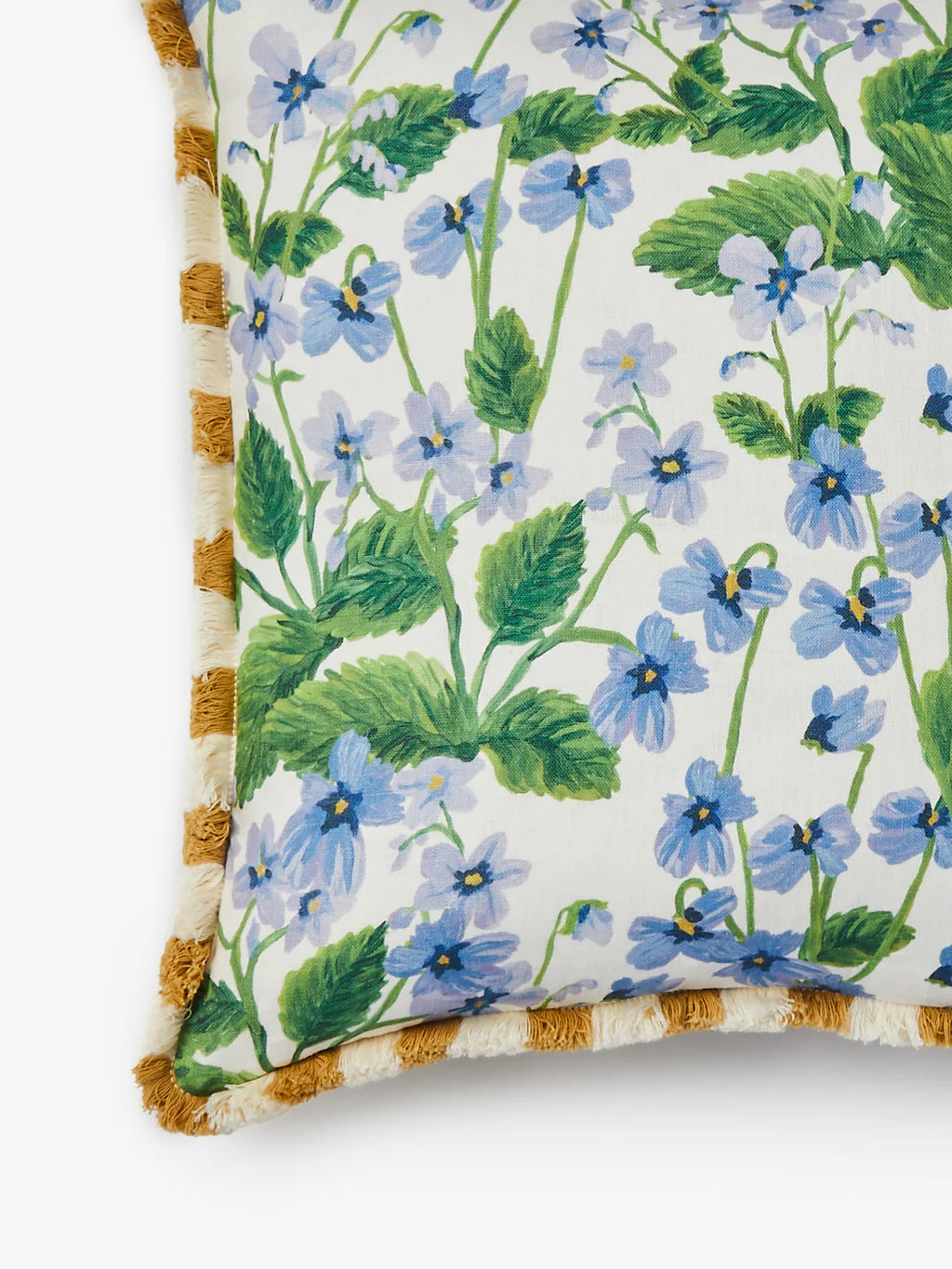 BONNIE & NEIL - LILAS BLUE FLORAL LINEN CUSHION 50CM