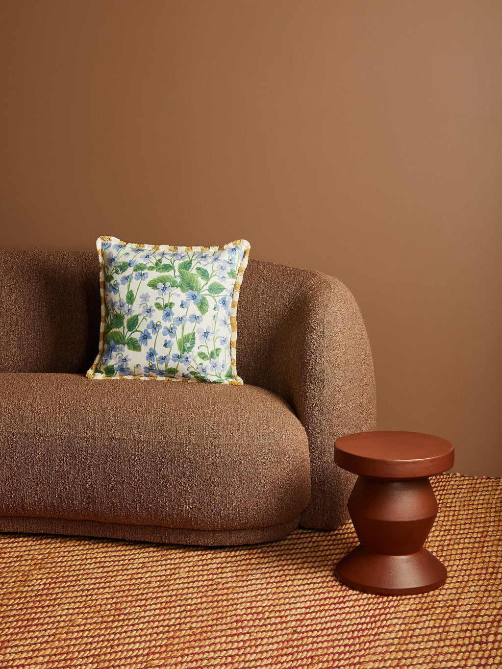 BONNIE & NEIL - LILAS BLUE FLORAL LINEN CUSHION 50CM