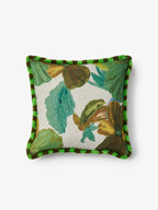 BONNIE & NEIL - WILD PANSY LINEN CUSHION 50CM - VERDE