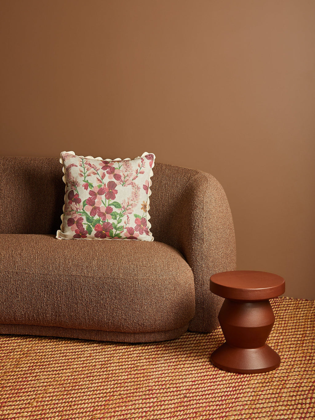 BONNIE & NEIL - LUPIN MULTI FLORAL LINEN CUSHION 50CM - PINK