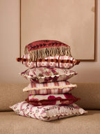 BONNIE & NEIL - LUPIN MULTI FLORAL LINEN CUSHION 50CM - PINK