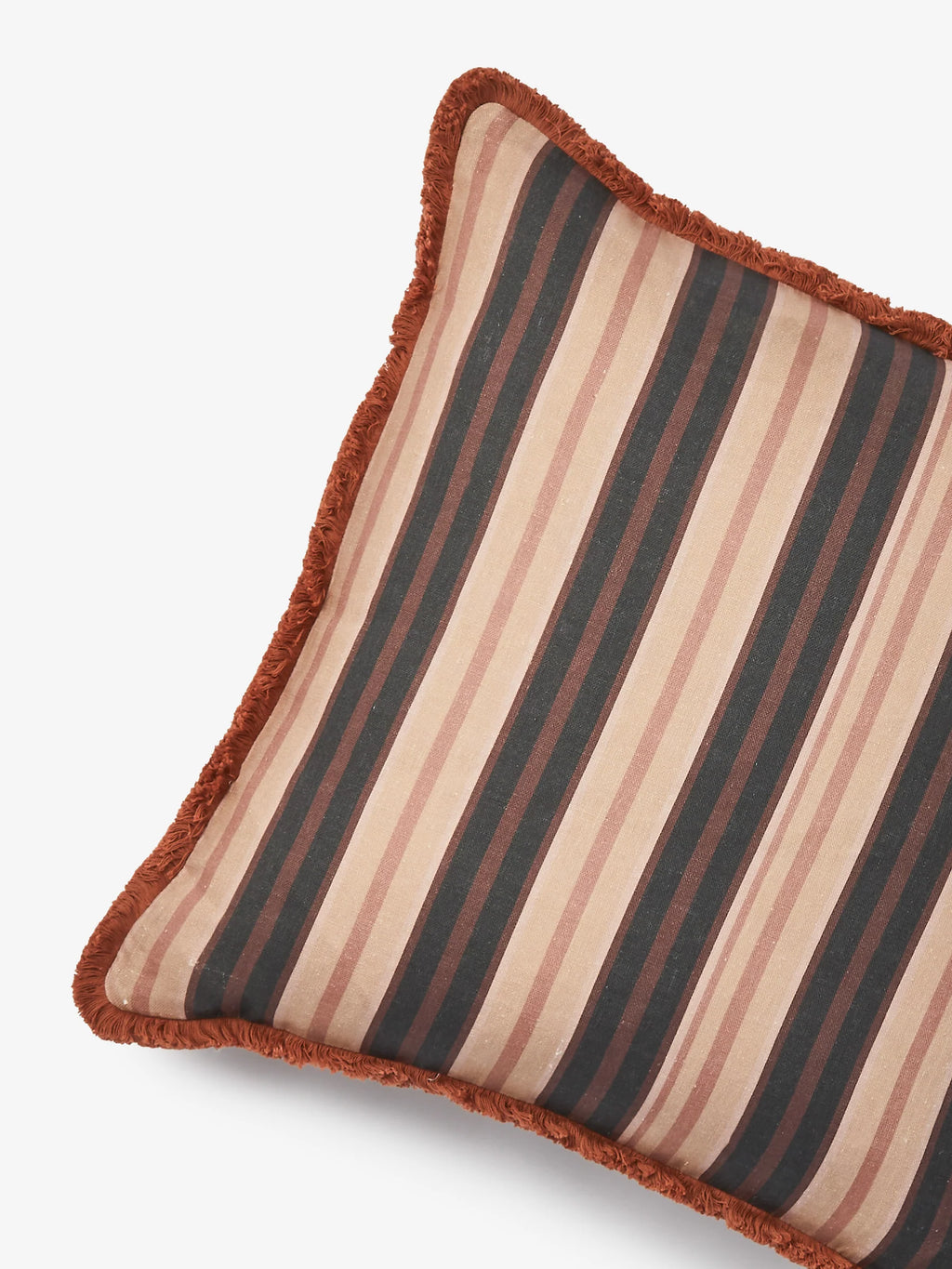 BONNIE & NEIL - SUITING STRIPE LINEN CUSHION 50CM - BLACK TAN