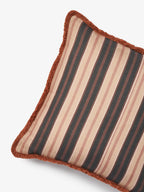 BONNIE & NEIL - SUITING STRIPE LINEN CUSHION 50CM - BLACK TAN