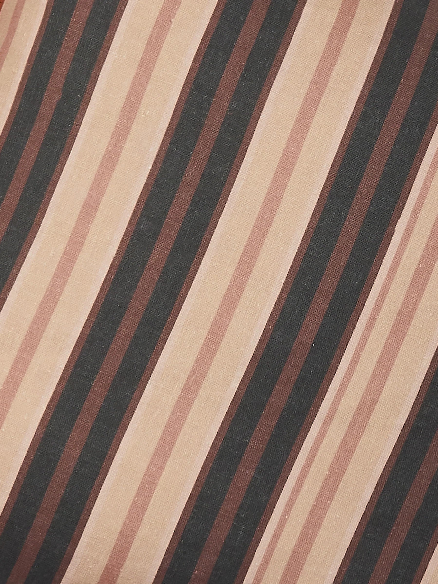 BONNIE & NEIL - SUITING STRIPE LINEN CUSHION 50CM - BLACK TAN