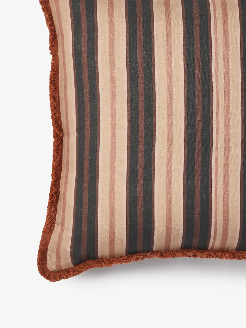 BONNIE & NEIL - SUITING STRIPE LINEN CUSHION 50CM - BLACK TAN
