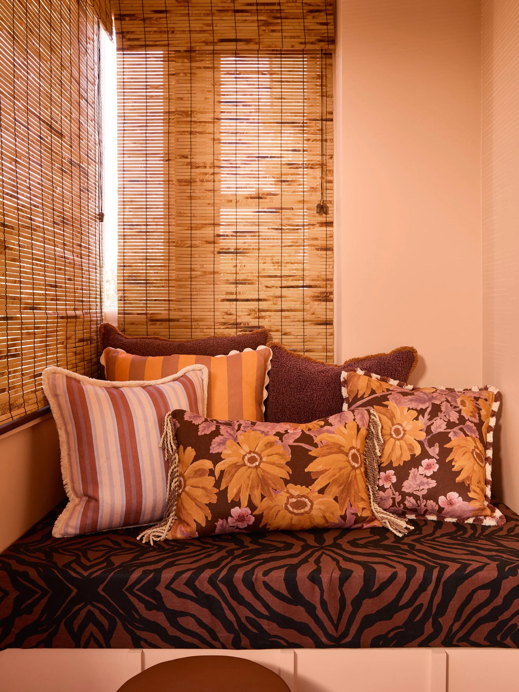 BONNIE & NEIL - MARIGOLD LINEN CUSHION 50CM - AMBER