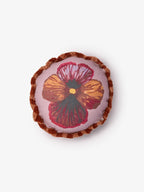 BONNIE & NEIL - WILD PANSY LINEN ROUND CUSHION 45CM - LILAC