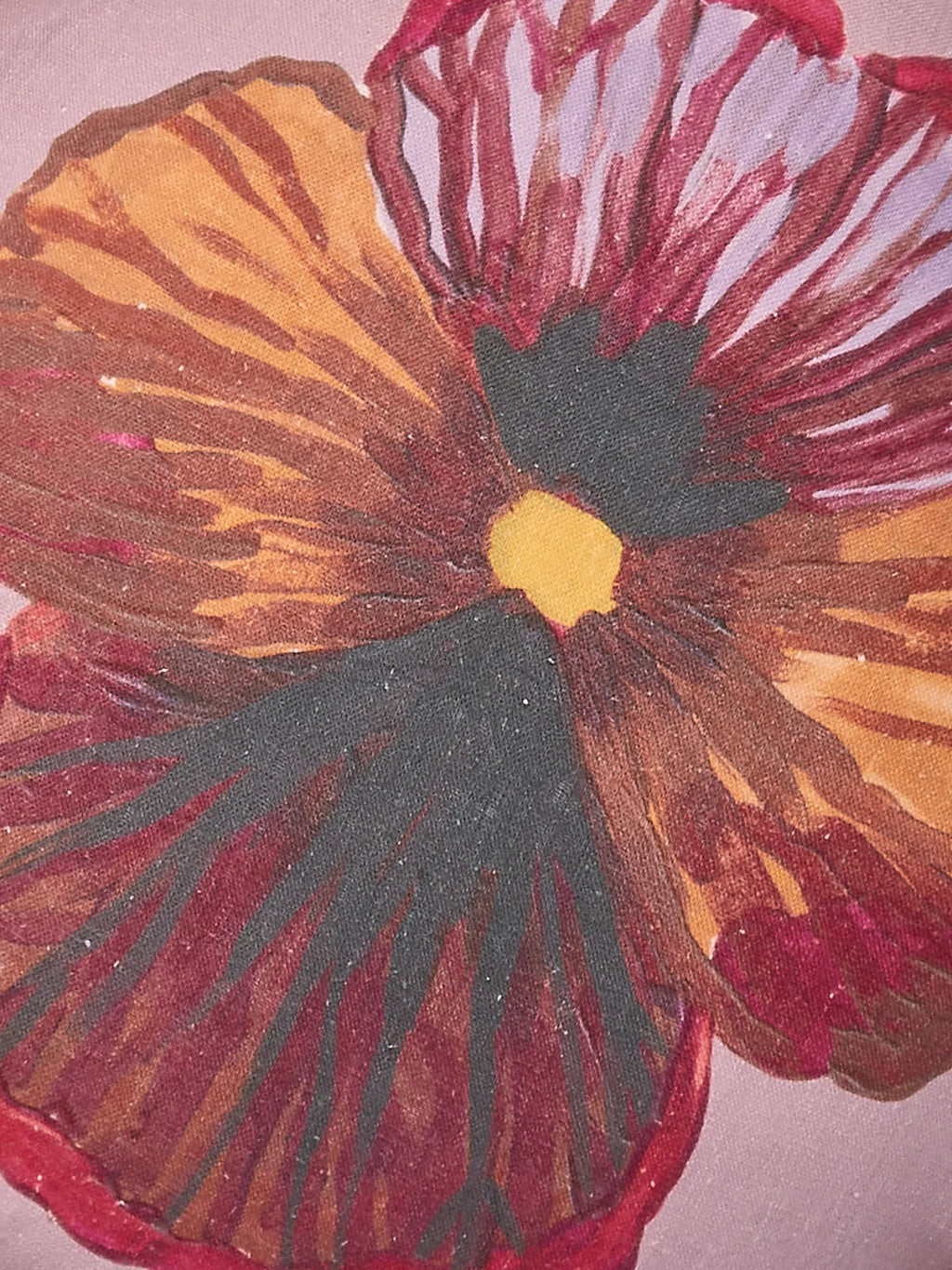 BONNIE & NEIL - WILD PANSY LINEN ROUND CUSHION 45CM - LILAC