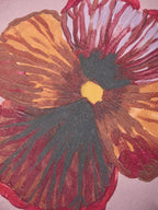 BONNIE & NEIL - WILD PANSY LINEN ROUND CUSHION 45CM - LILAC