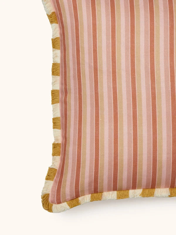 BONNIE & NEIL - GARDEN STRIPE 50CM CUSHION - PINK