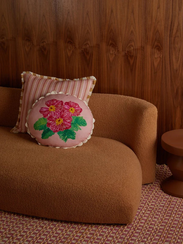 BONNIE & NEIL - GARDEN STRIPE 50CM CUSHION - PINK