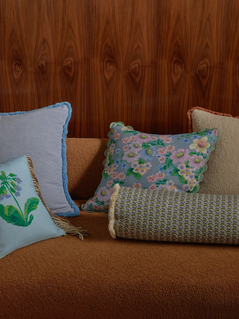 BONNIE & NEIL - BUTTERCUP 50CM CUSHION - BLUE
