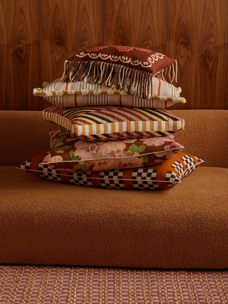 BONNIE & NEIL - PRAIRIE 60CM CUSHION - COCOA