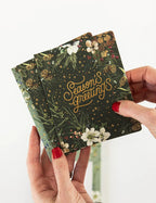 BESPOKE LETTERPRESS - CHRISTMAS CARD - SEASON'S GREETINGS GREEN