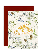 Load image into Gallery viewer, BESPOKE LETTERPRESS - CHRISTMAS CARD - MERRY CHRISTMAS CREAM
