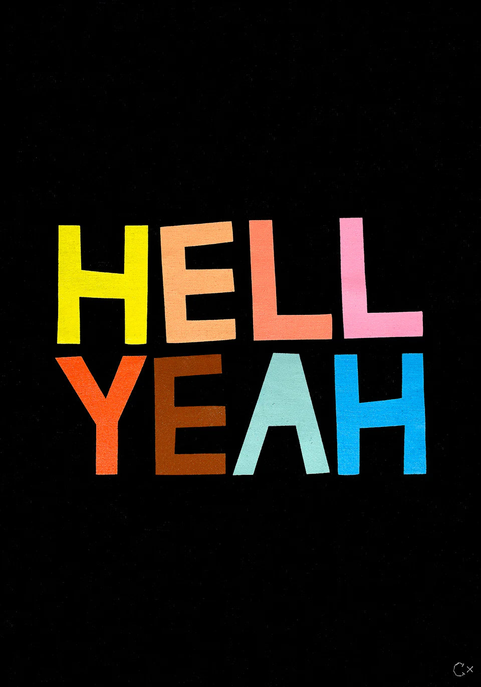 RACHEL CASTLE - ART TEATOWEL - HELL YEAH
