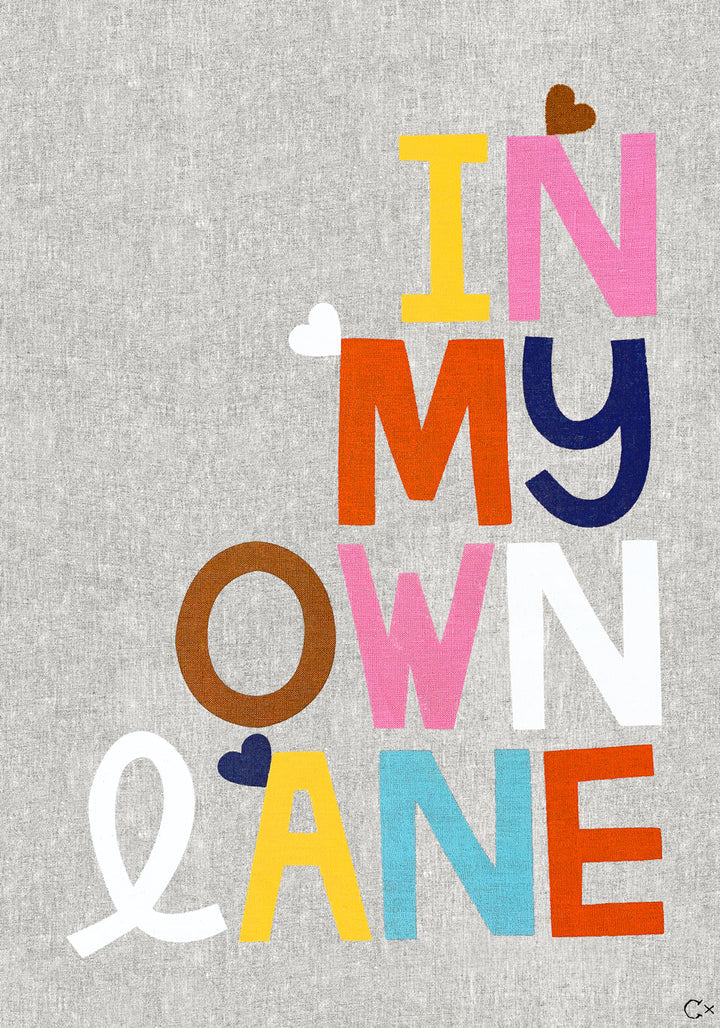 RACHEL CASTLE - ART TEATOWEL -  IN MY OWN LANE