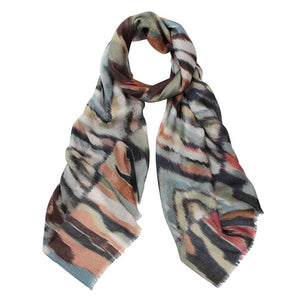 D)LUX - CHEVRON WOOL SCARF - OLIVE