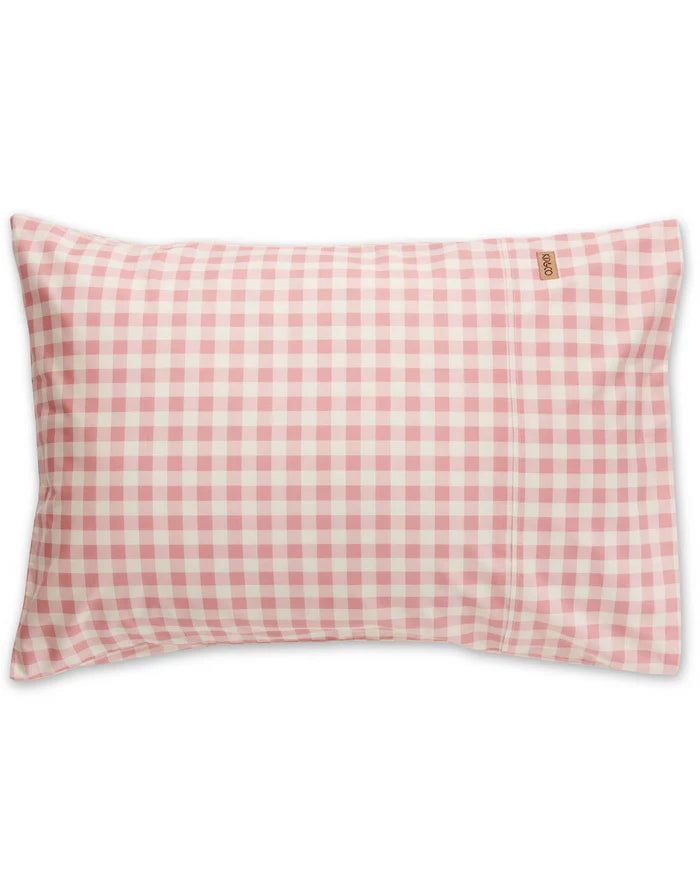 KIP & CO - GINGHAM CANDY ORGANIC COTTON PILLOWCASE SET - STANDARD