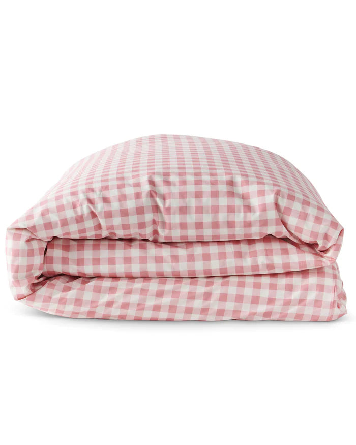 KIP & CO - ORGANIC COTTON QUEEN QUILT COVER - GINGHAM CANDY