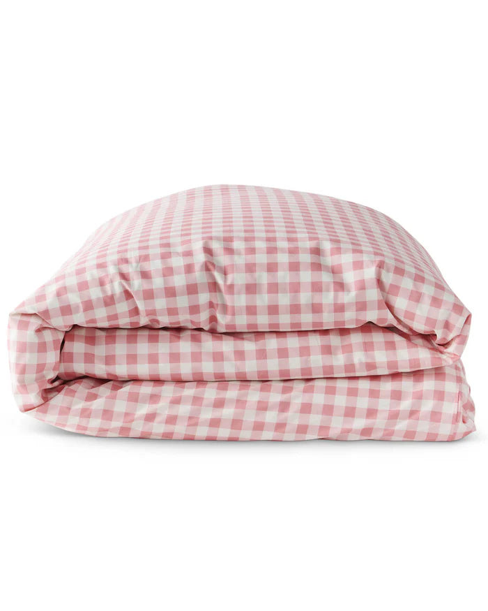 KIP & CO - GINGHAM CANDY ORGANIC COTTON QUILT COVER - QUEEN