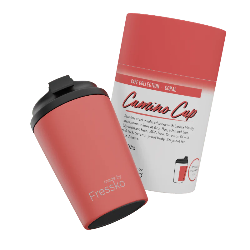 MADE BY FRESSKO - CAMINO REUSABLE COFFEE CUP 340ML/12OZ - CORAL