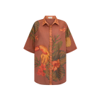 WANDERING FOLK - CUBAN TROPICAL SHIRT - COFFEE