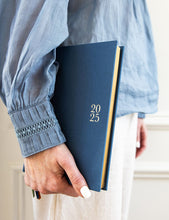 Load image into Gallery viewer, BESPOKE LETTERPRESS - 2025 DESKTOP LINEN BOUND PLANNER - LIBERTY BLUE
