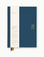 Load image into Gallery viewer, BESPOKE LETTERPRESS - 2025 DESKTOP LINEN BOUND PLANNER - LIBERTY BLUE
