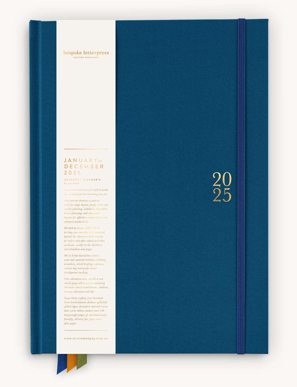 BESPOKE LETTERPRESS - 2025 TEACHERS PLANNER - LIBERTY BLUE