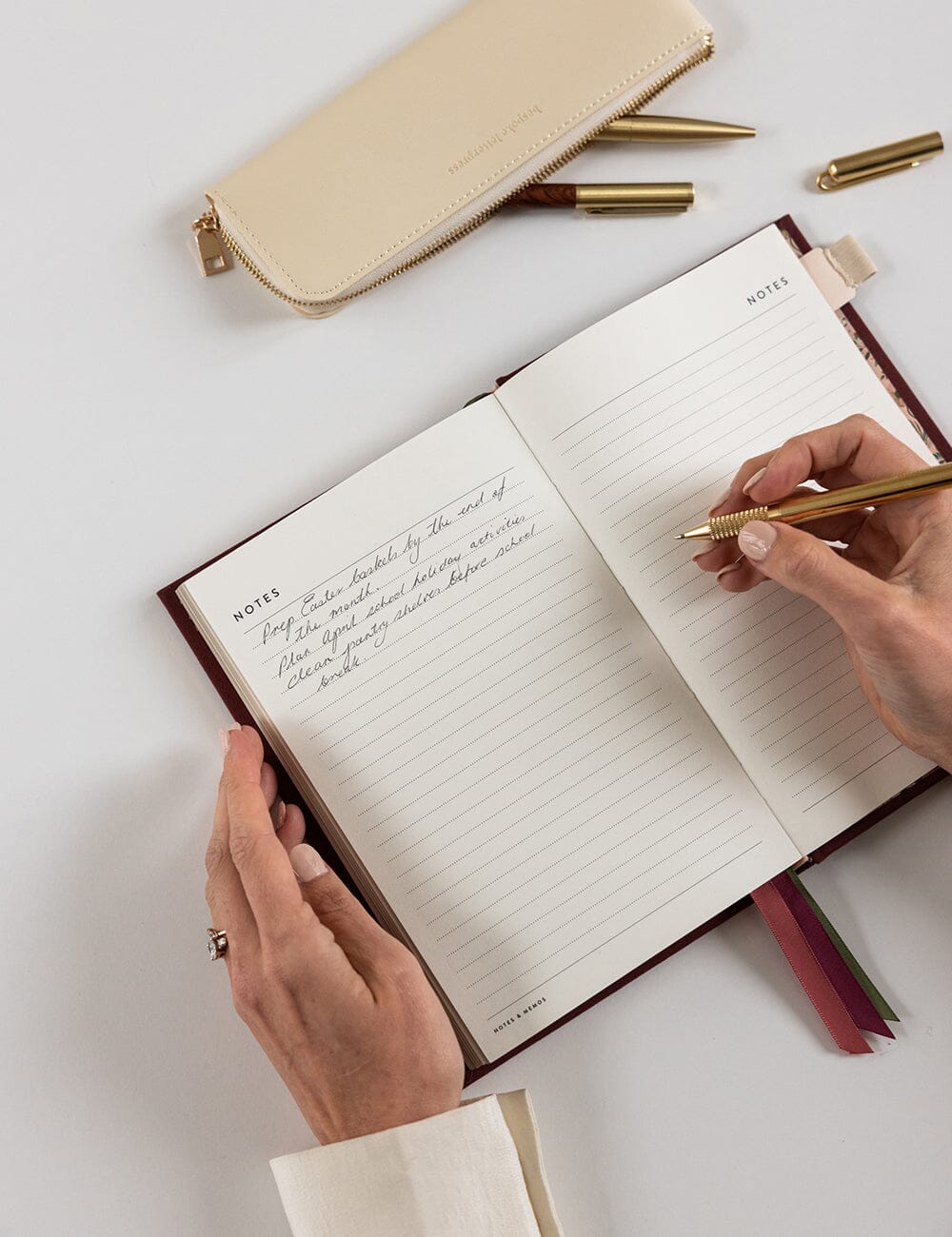 BESPOKE LETTERPRESS - 2026 PETITE LINEN BOUND PLANNER - MULBERRY