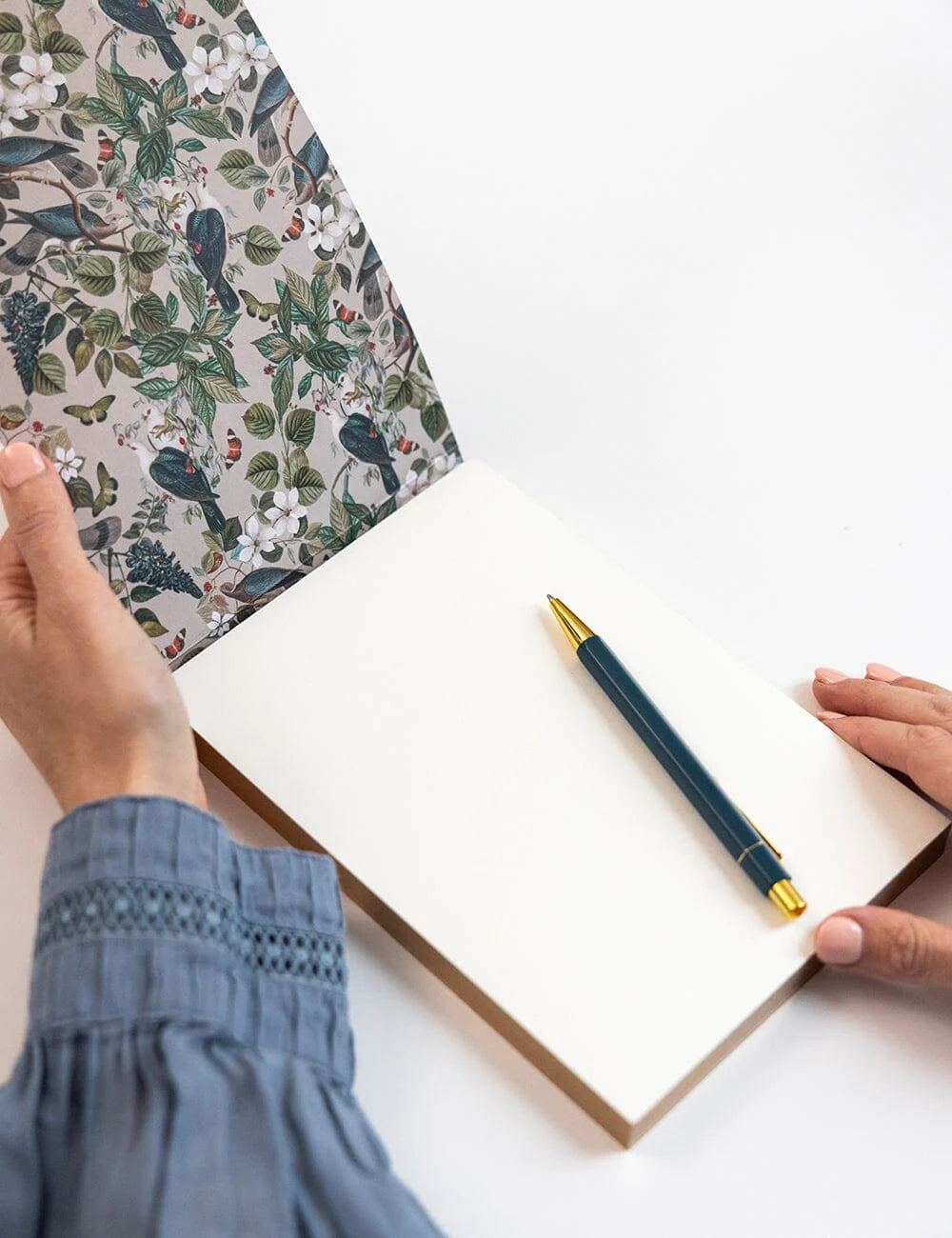 BESPOKE LETTERPRESS - NOTEPAD DESKTOP JOTTER - BOTANICAL GROVE