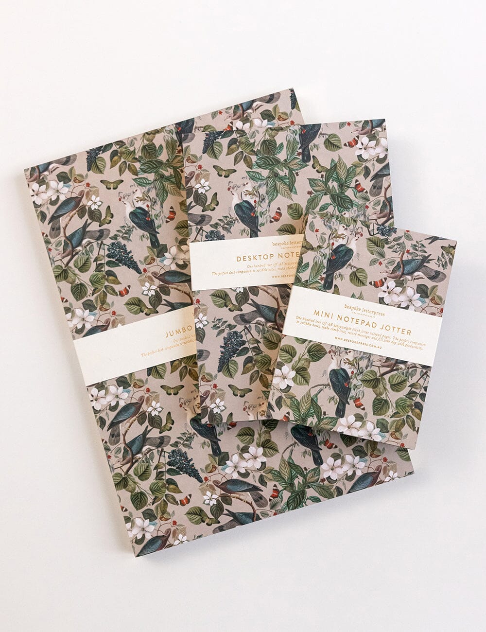 BESPOKE LETTERPRESS - NOTEPAD DESKTOP JOTTER - BOTANICAL GROVE