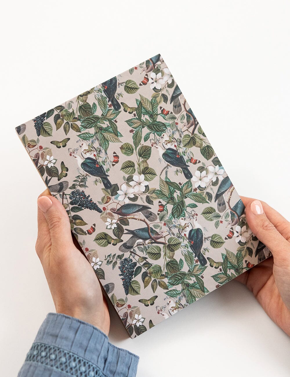 BESPOKE LETTERPRESS - NOTEPAD DESKTOP JOTTER - BOTANICAL GROVE
