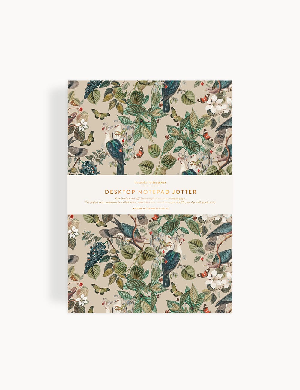 BESPOKE LETTERPRESS - NOTEPAD DESKTOP JOTTER - BOTANICAL GROVE