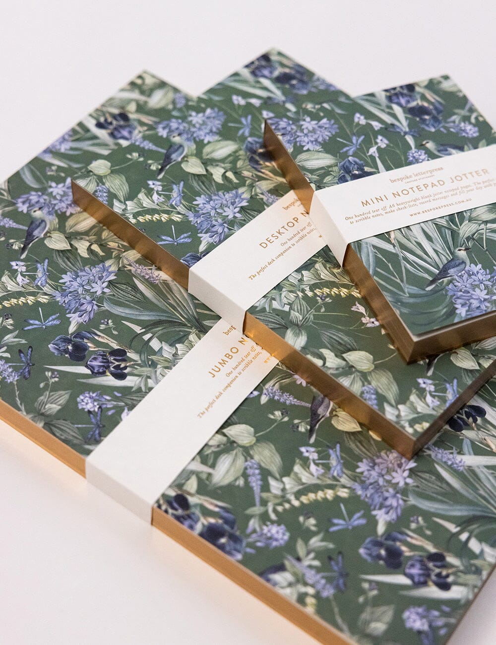 BESPOKE LETTERPRESS - NOTEPAD DESKTOP JOTTER - INDIGO HAVEN