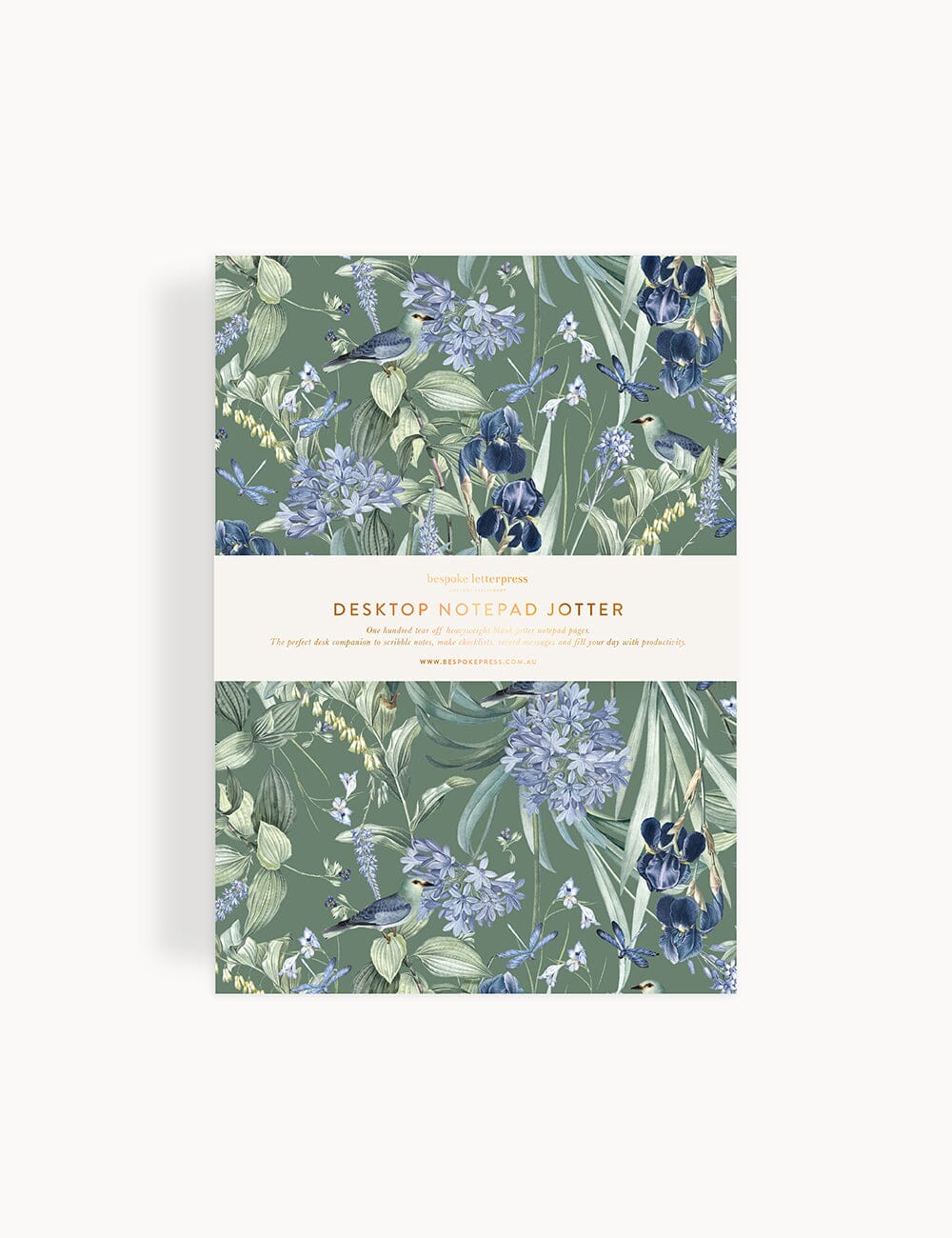 BESPOKE LETTERPRESS - NOTEPAD DESKTOP JOTTER - INDIGO HAVEN