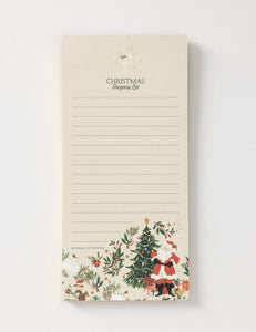 BESPOKE LETTERPRESS - JOLLY SANTA SHOPPING LIST DL NOTEPAD