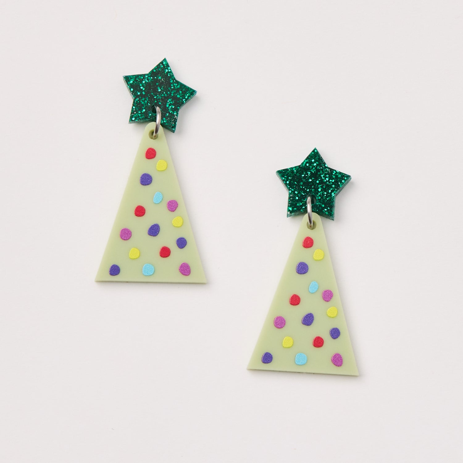 MARTHA JEAN - CHRISTMAS TREE EARRINGS - DOTTY GREEN