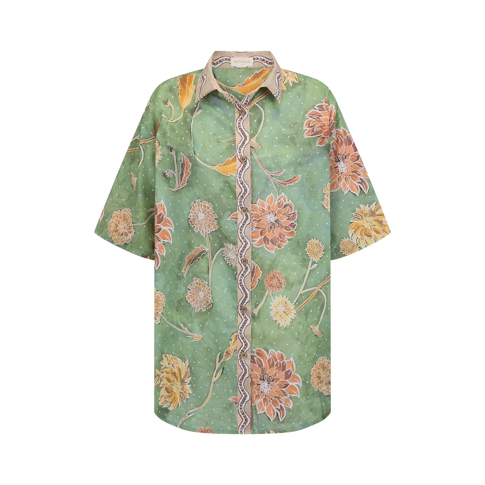 WANDERING FOLK - DAHLIA SHIRT - MOSS - S/M