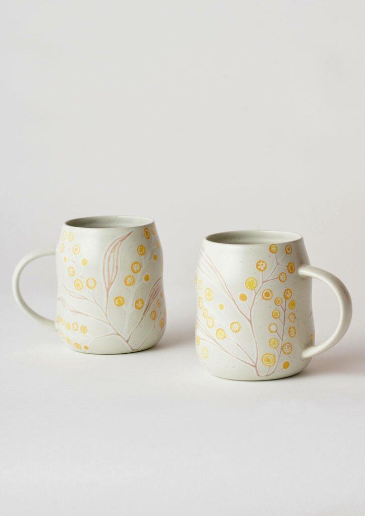ANGUS & CELESTE - EVERYDAY MUGS TWO SET - WATTLE