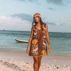 WANDERING FOLK - EYE OF THE JUNGLE MINI DRESS - DUNE