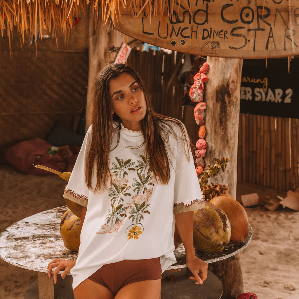 WANDERING FOLK - EYE OF THE JUNGLE TEE SHIRT - WHITE
