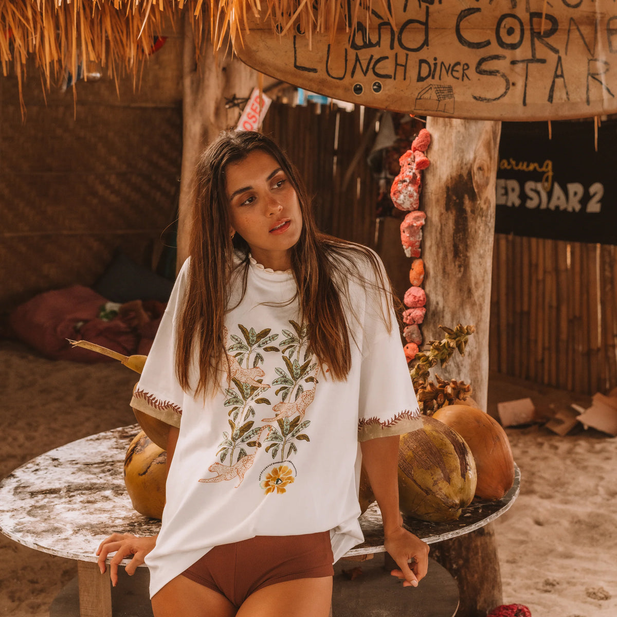 WANDERING FOLK - EYE OF THE JUNGLE TEE SHIRT - WHITE