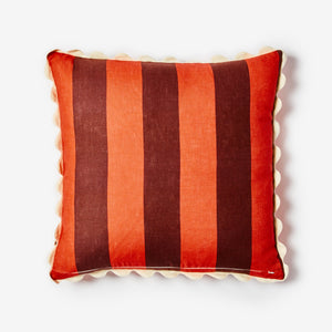 BONNIE & NEIL - BIG STRIPE BURGUNDY CUSHION 60CM