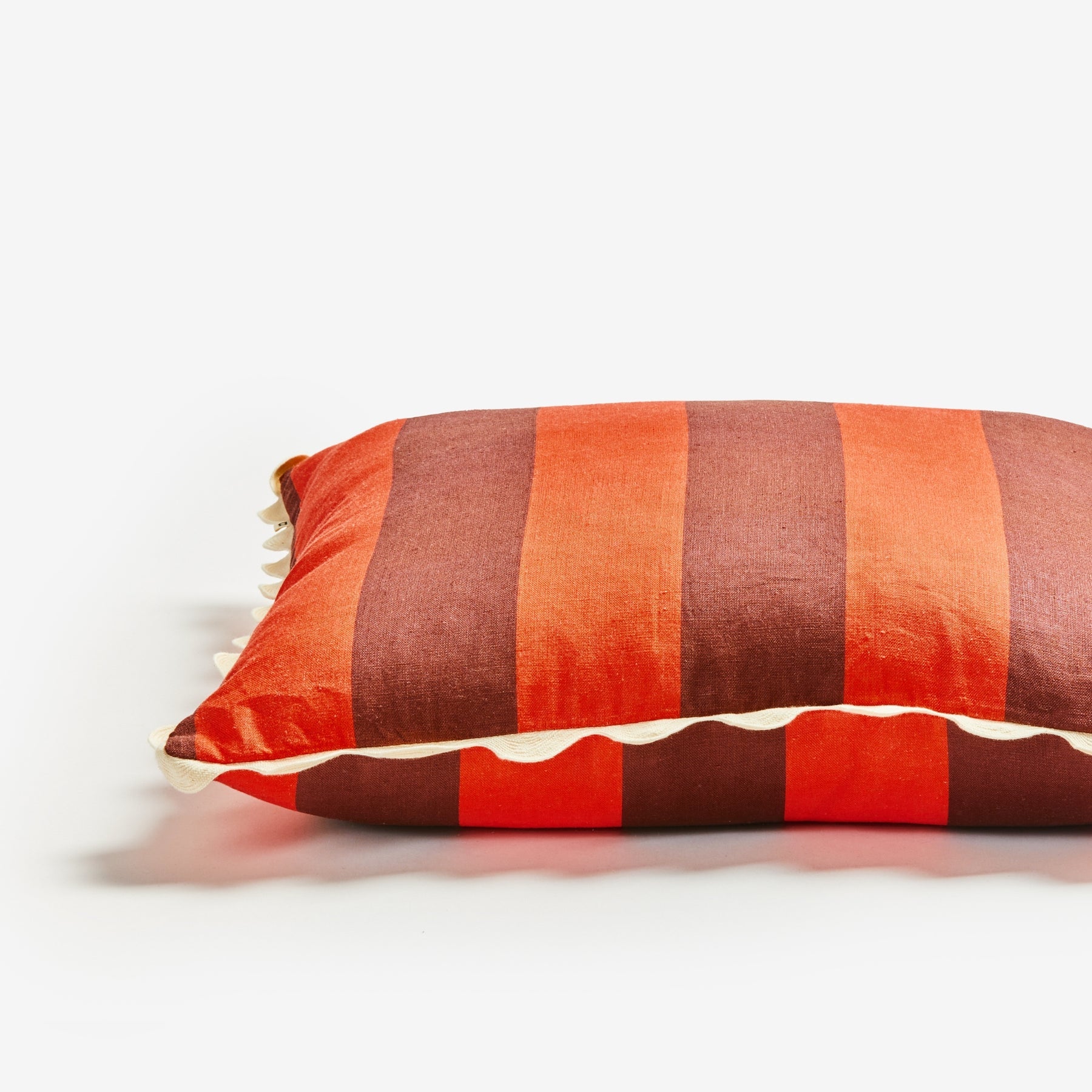 BONNIE & NEIL - BIG STRIPE BURGUNDY CUSHION 60CM