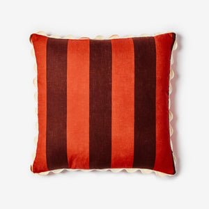 BONNIE & NEIL - BIG STRIPE BURGUNDY CUSHION 60CM