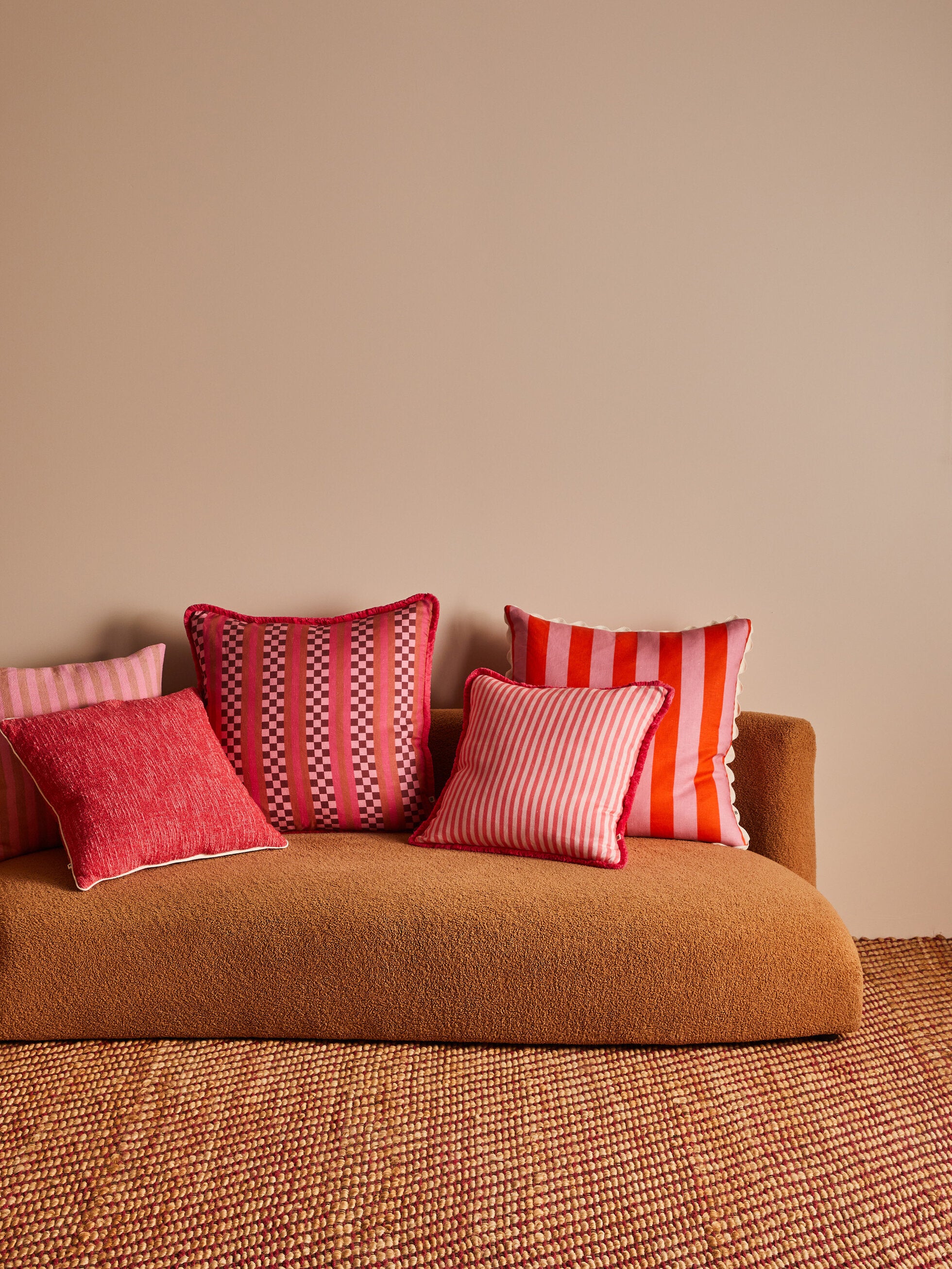 BONNIE & NEIL - 60CM CUSHION - BOLD STRIPE SORBET